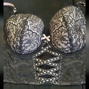 Victoria's Secret Dream Angel Faux Lace Demi Bustier With Extender